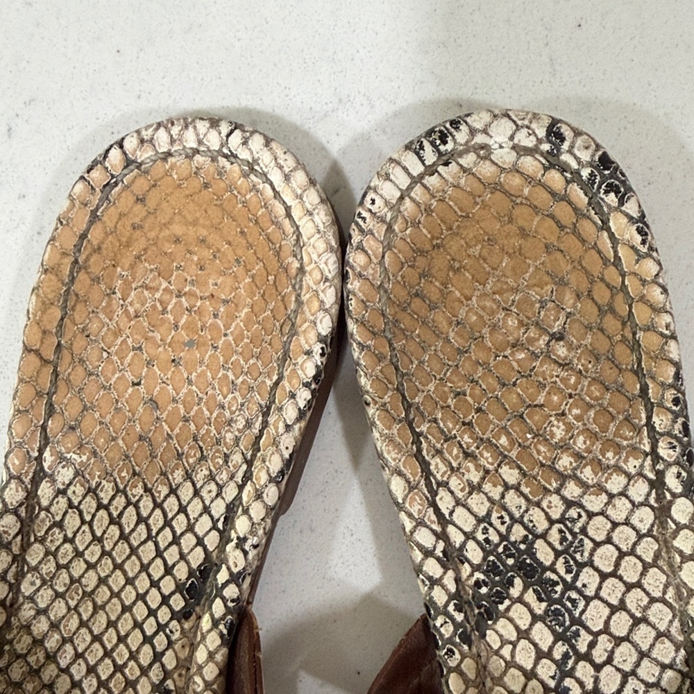 Tory Burch Snakeskin Miller Sandals Size 8 - Picture 5 of 6